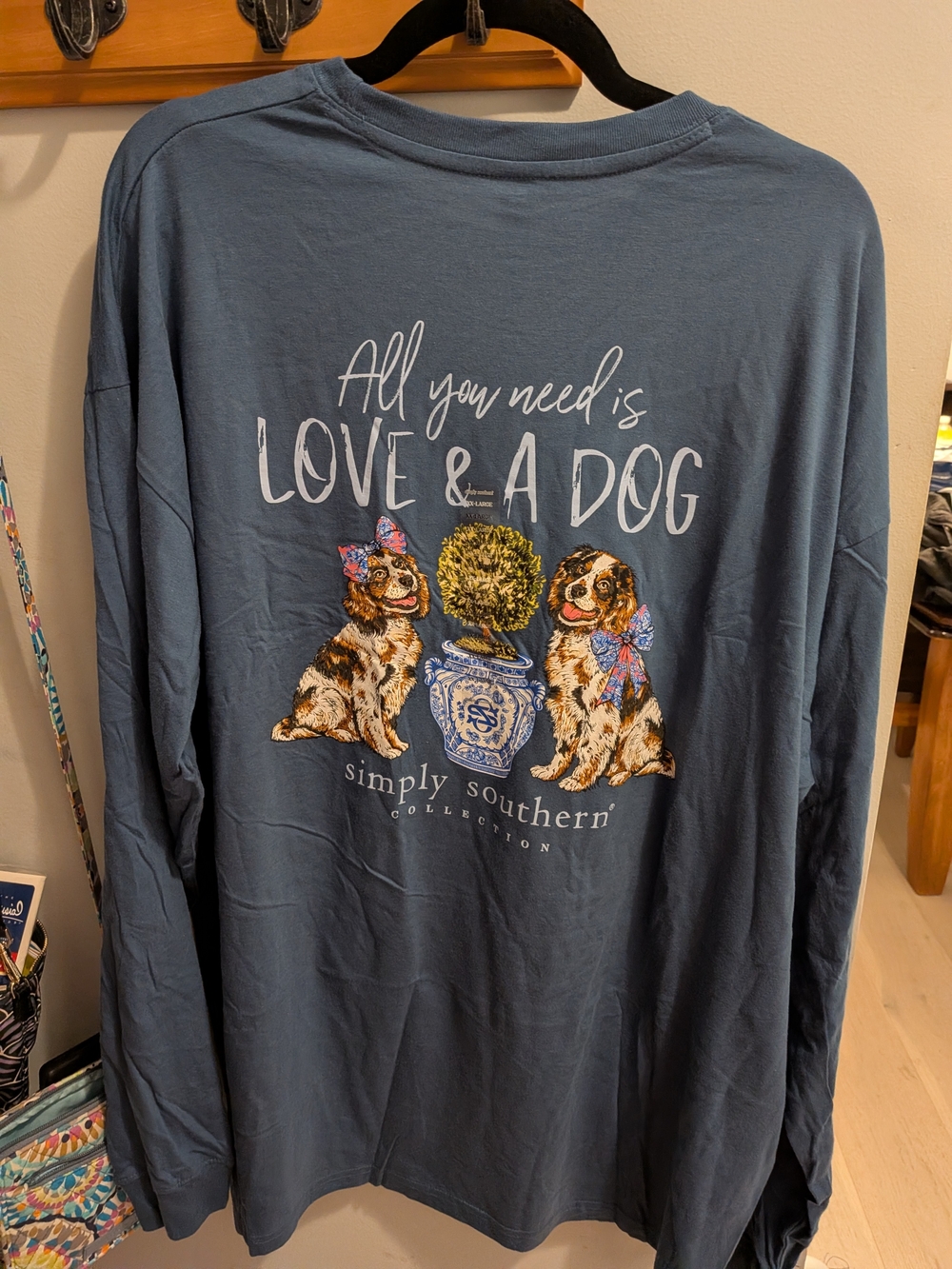 Simply Southern Blue 'Love & A Dog' Long Sleeve Tee - Picture 5 of 6
